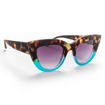 OKKIA Sun Claudia Big Cat Eye havana and blue