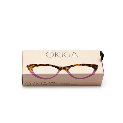 OKKIA Reading Adriana reading Small Cat Eye havana pink