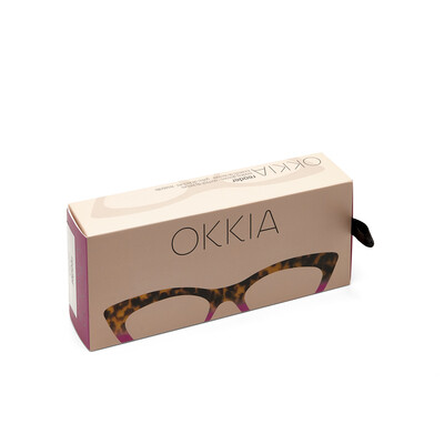OKKIA Reading Adriana reading Small Cat Eye havana pink