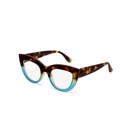 OKKIA Reading Claudia Big Cat Eye havana and blue