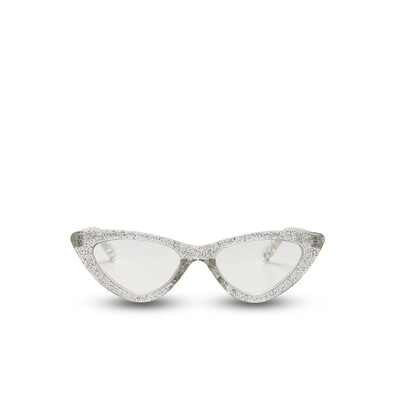 OKKIA Reading Adriana reading Small Cat Eye silver glitter