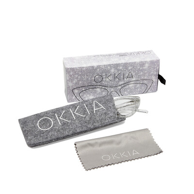 OKKIA Reading Adriana reading Small Cat Eye silver glitter