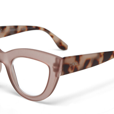 OKKIA Reading Claudia Big Cat Eye pink havana