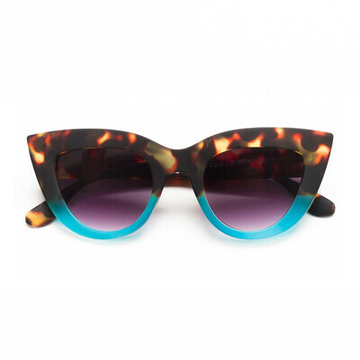 OKKIA Sun Claudia Big Cat Eye havana and blue
