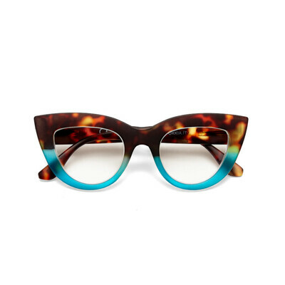OKKIA Reading Claudia Big Cat Eye havana and blue