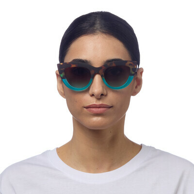 OKKIA Sun Claudia Big Cat Eye havana and blue