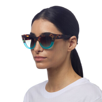 OKKIA Sun Claudia Big Cat Eye havana and blue