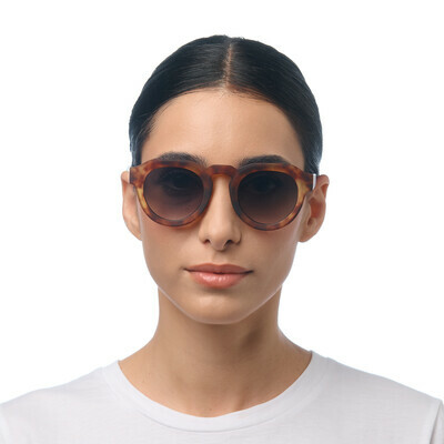 OKKIA Sun Zeno Round sahara havana (green lenses)