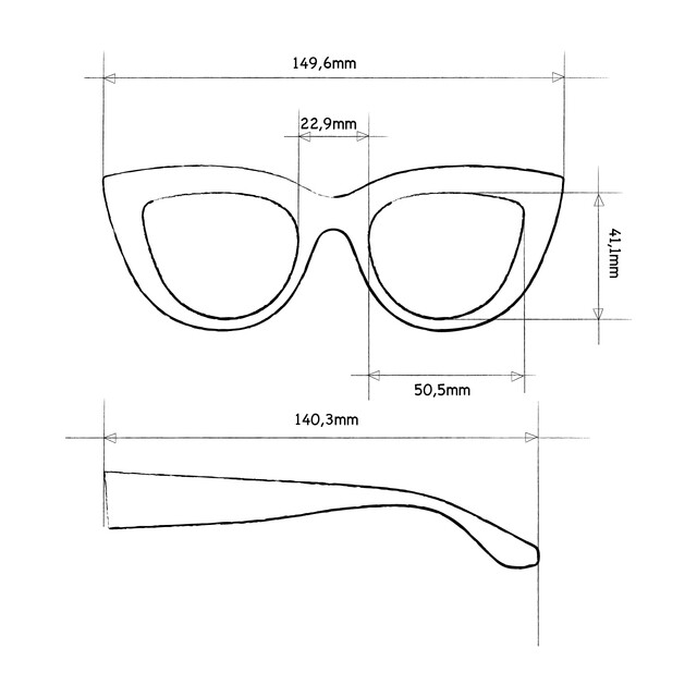OKKIA Sun Claudia Big Cat Eye classic havana