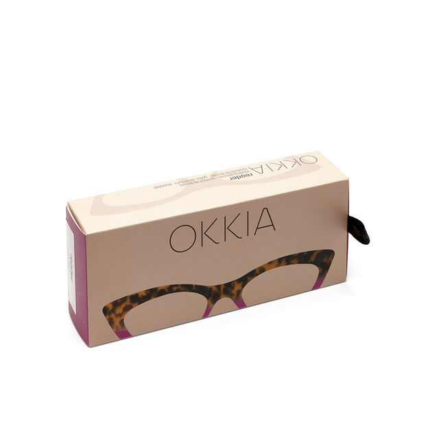 OKKIA Reading Adriana reading Small Cat Eye havana pink