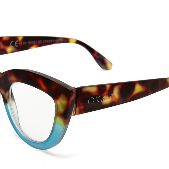 OKKIA Reading Claudia Big Cat Eye havana and blue