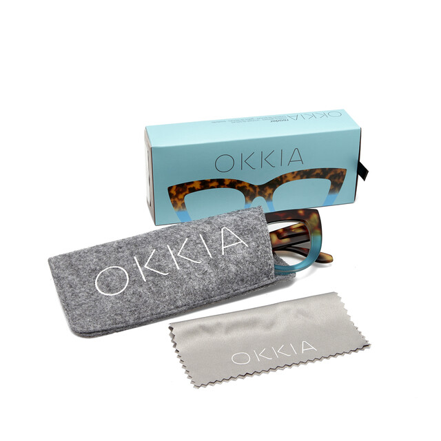 OKKIA Reading Claudia Big Cat Eye havana and blue