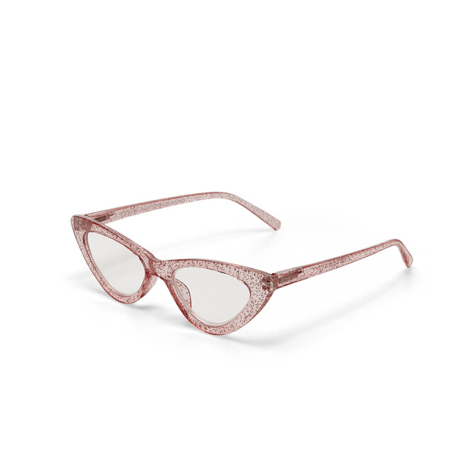 OKKIA Reading Adriana reading Small Cat Eye glitter pink