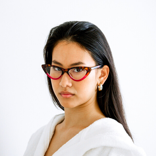 OKKIA Reading Adriana reading Small Cat Eye havana pink