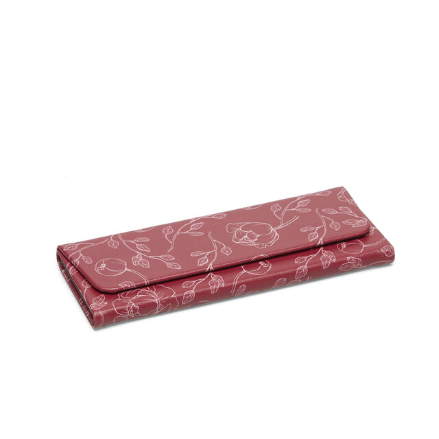 OKKIA  Etui na okulary magiczne z nadrukiem piwonii   bordowy