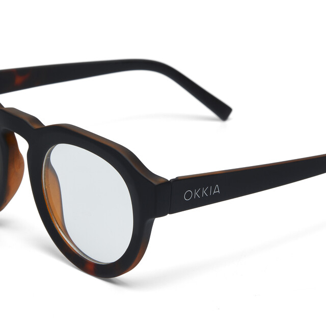 OKKIA Lesebrille Zeno Lesebrille Round havanna schwarz (braune gläser)
