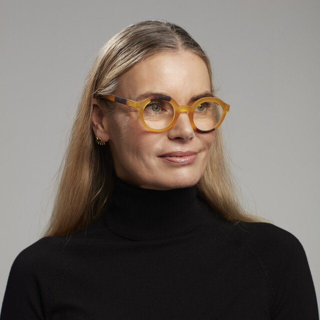 OKKIA Lesebrille Lauro Lesebrille Round gelb