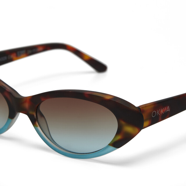 OKKIA Sun Lina Small Cat Eye havana and blue