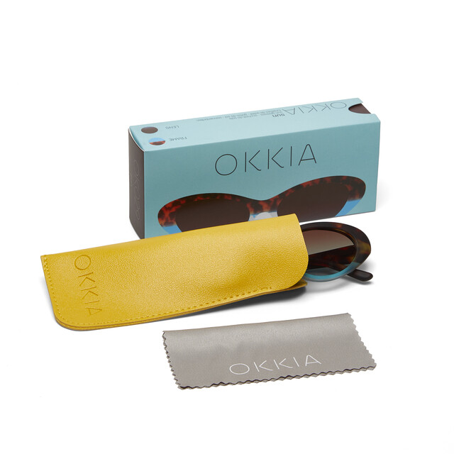 OKKIA Sun Lina Small Cat Eye havana and blue