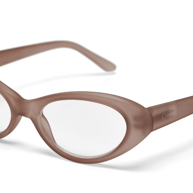 OKKIA Lesebrille Lina Small cat Eye staubrosa