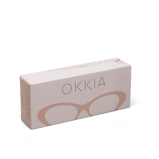 OKKIA Lesebrille Lina Small cat Eye staubrosa