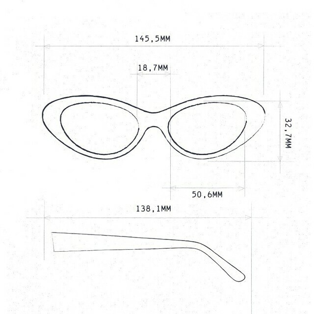 OKKIA Lesebrille Lina Small cat Eye black