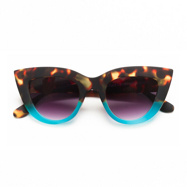 OKKIA Sun Claudia Big Cat Eye havana and blue