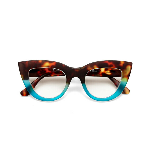 OKKIA Reading Claudia Big Cat Eye havana and blue