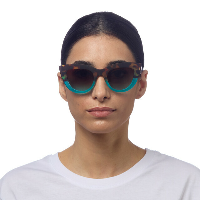 OKKIA Sun Claudia Big Cat Eye havana and blue