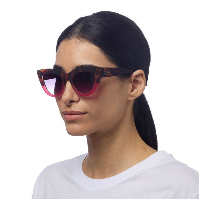 OKKIA Sun Claudia Big Cat Eye havana pink