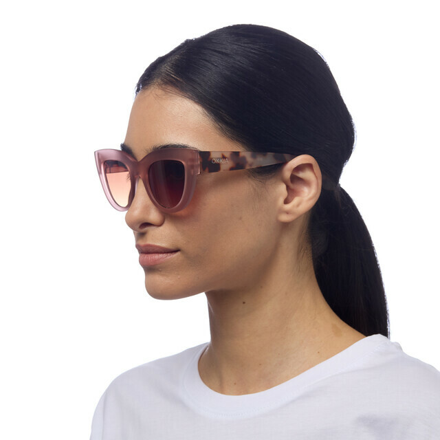 OKKIA Sun Claudia Big Cat Eye pink havana