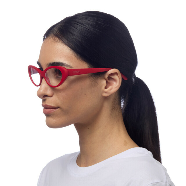 OKKIA Lesebrille Lina Small cat Eye rot
