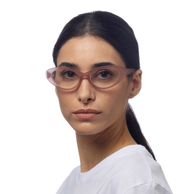 OKKIA Lesebrille Lina Small cat Eye staubrosa