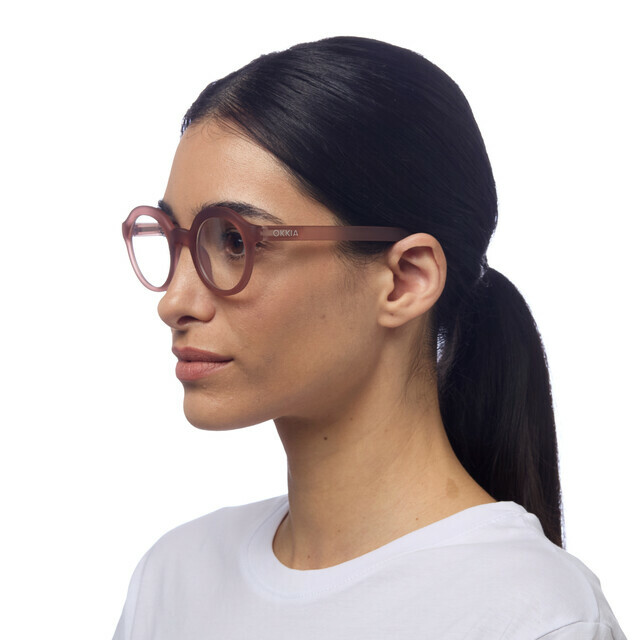 OKKIA Lesebrille Lauro Lesebrille Round staubrosa