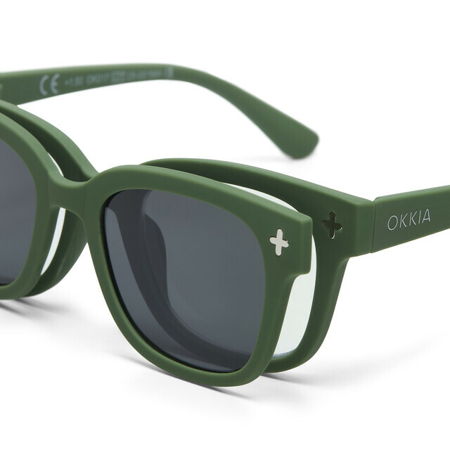 OKKIA Sonnen-Lesebrille Giovanni Lesen + MagMask   grün