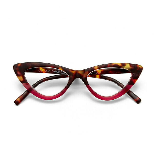OKKIA Reading Adriana reading Small Cat Eye havana pink