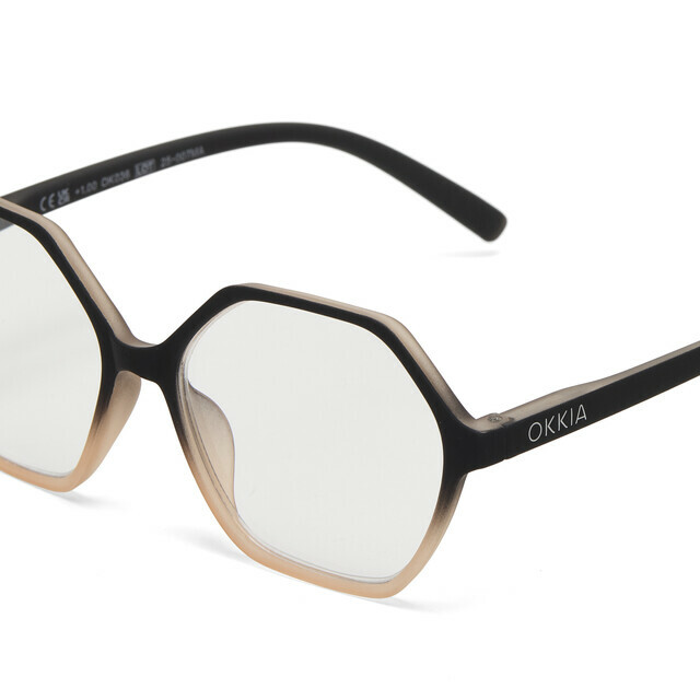 OKKIA Lesebrille Venezia Lesebrille   schwarz schattierte rose