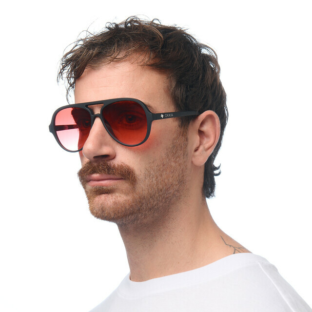 OKKIA Sole Alessio   nero (lenti rosse)