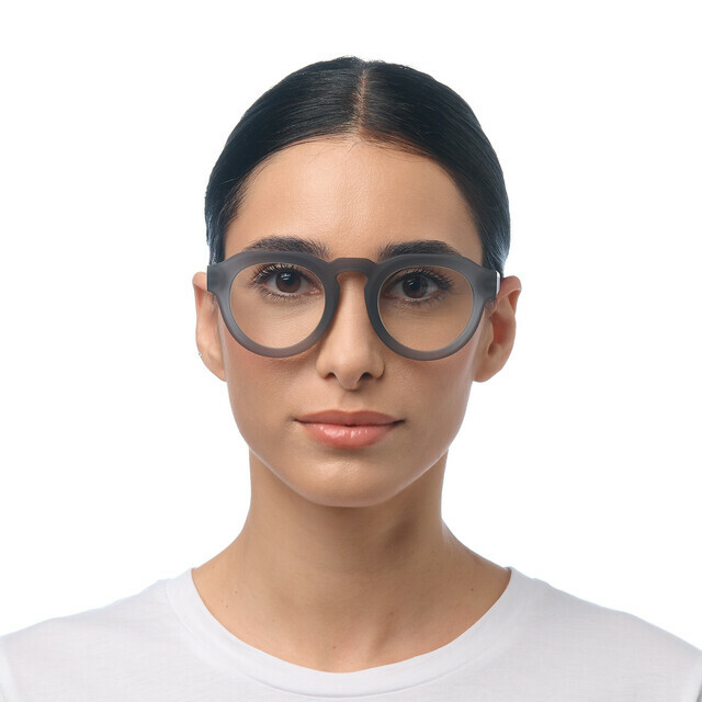 OKKIA Lesebrille Zeno Lesebrille Round transluzentes grau