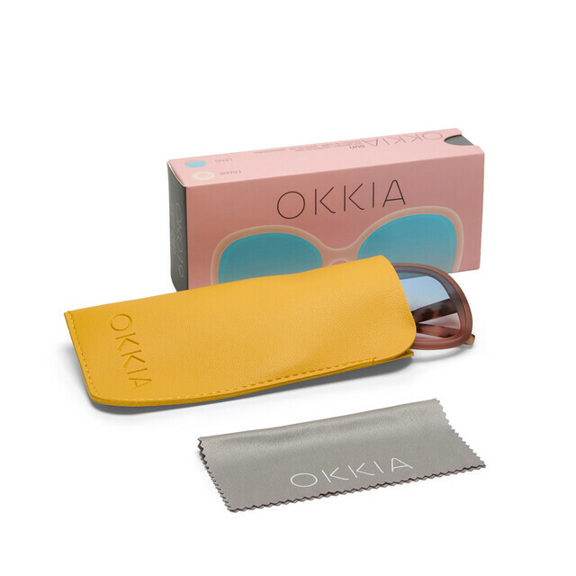 OKKIA Sol Anna  pink havana (lentes azules/rosas)