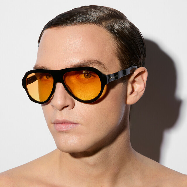 OKKIA Sol FLORIDA SELETTI X OKKIA negro (lentes amarillas)