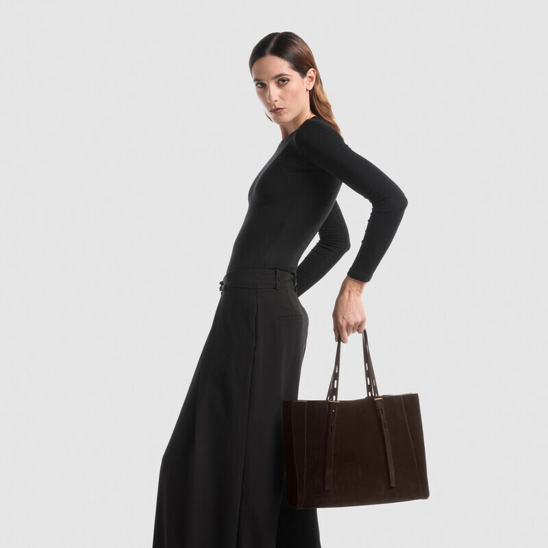 MINOBOSSI Borse PAULETTE IN SUEDE   testa di moro