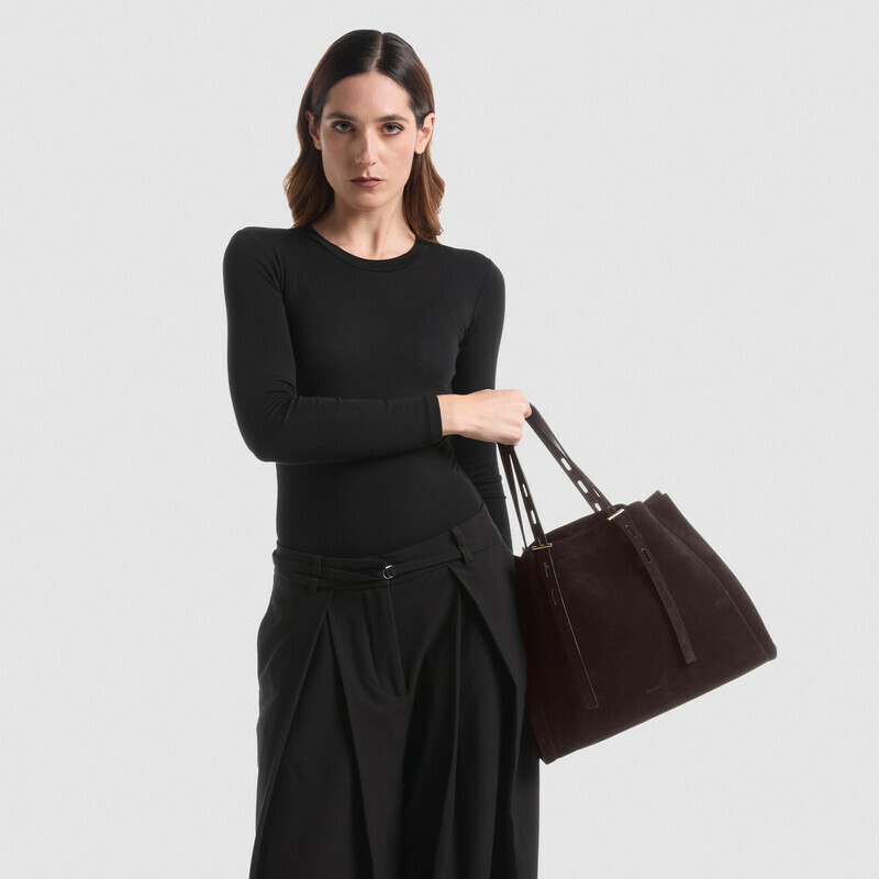 MINOBOSSI Borse PAULETTE IN SUEDE   testa di moro