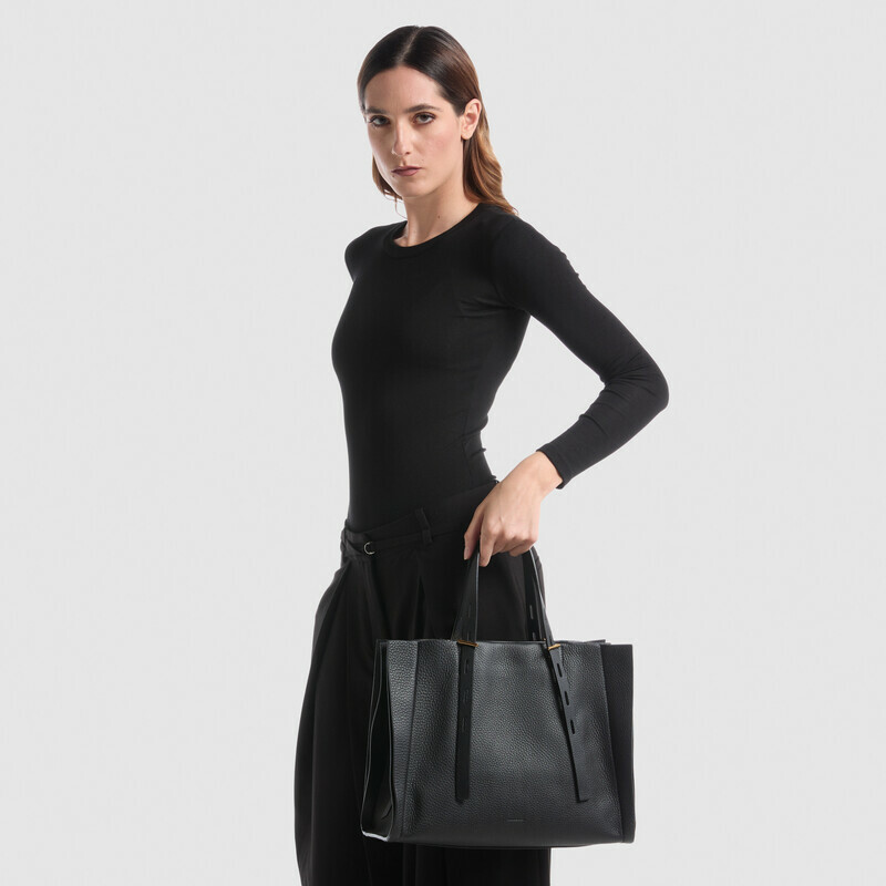 MINOBOSSI Borse PAULA IN VITELLO GRANATO   nero