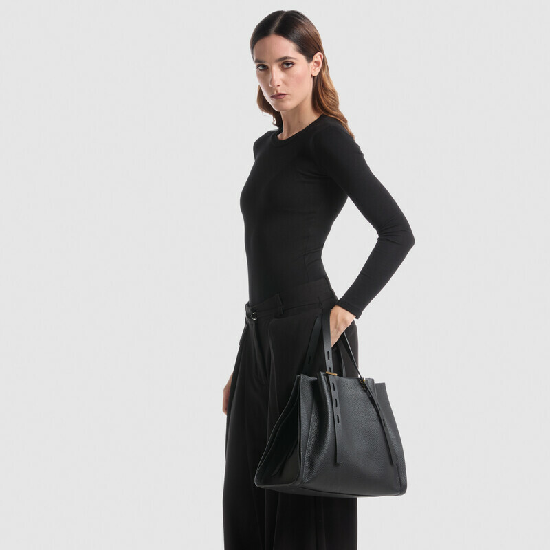 MINOBOSSI Borse PAULA IN VITELLO GRANATO   nero