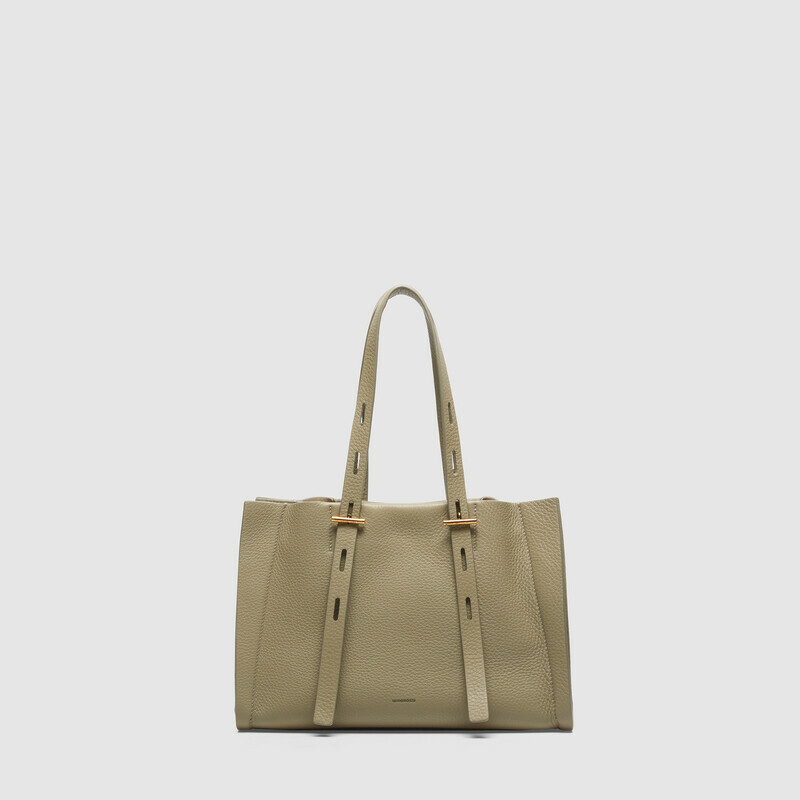 MINOBOSSI  PAULINA IN VITELLO GRANATO SS26   verde malva