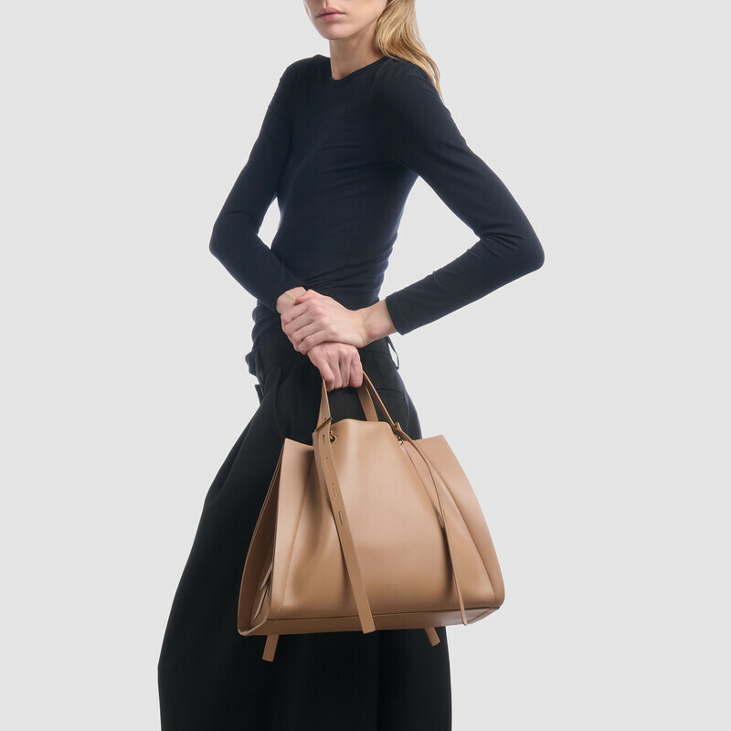 MINOBOSSI Borse PAULETTE IN VITELLO LISCIO   caramel