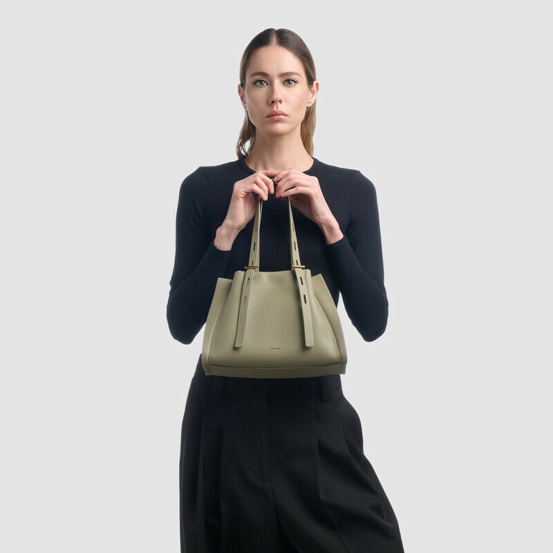 MINOBOSSI  PAULINA IN VITELLO GRANATO SS26   verde malva