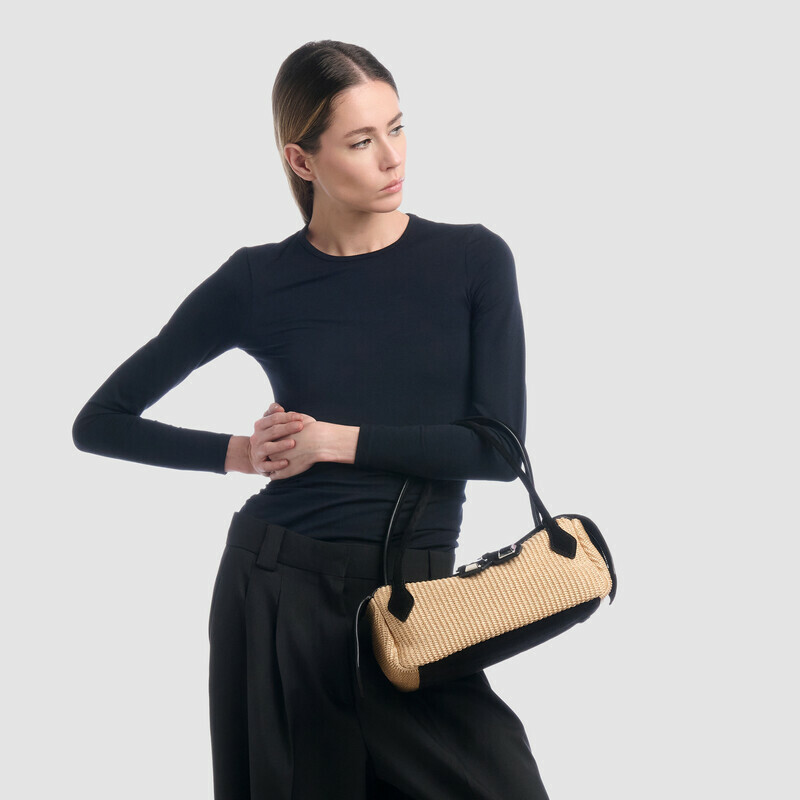 MINOBOSSI  ANNA IN RAFIA SS26   nero