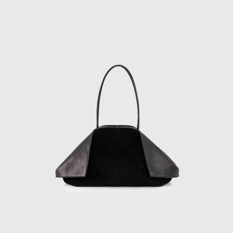 MINOBOSSI Borse Valery in suede e vitello liscio   nero/nero